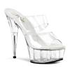 Pleaser - DELIGHT602 Pantoletten mit Absatz - Transparent/Silberfarben Product image